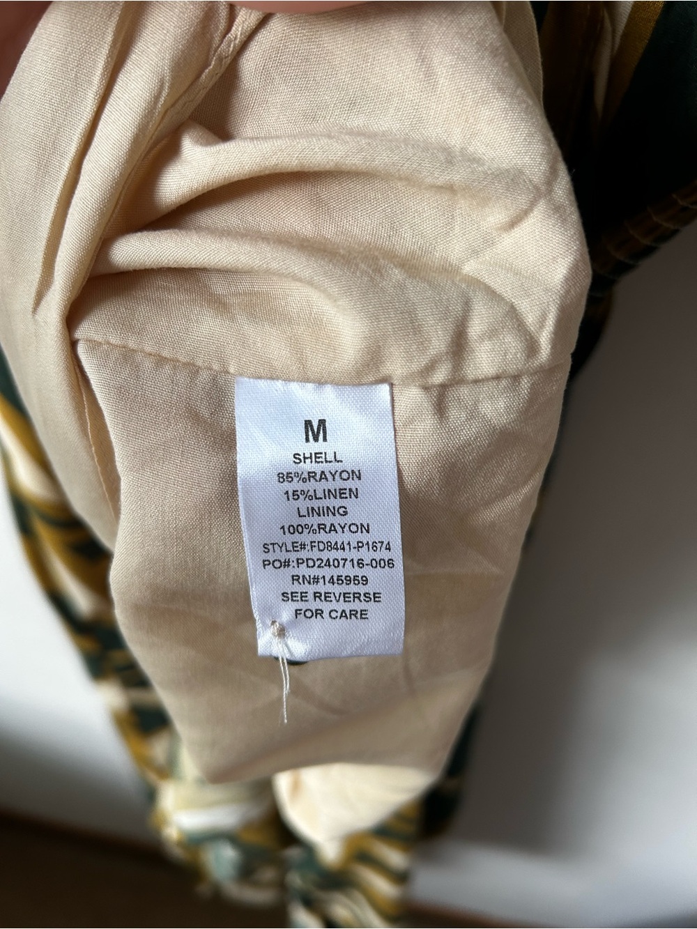 Boho Tropical Dress Forum Kimono Sleeve Maxi Floral Dress Forest Green Tan Cream - Picture 11 of 11